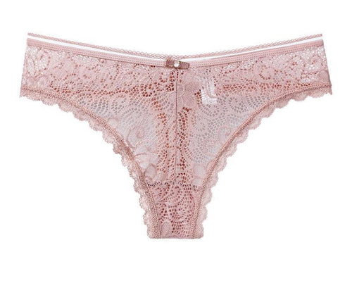 Sexy Lace Thong Panties for Women Low-Rise Cotton G-String Underwear